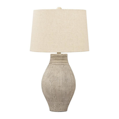 Nora Table Lamp | Drum Shade | Paper Composite Base | Beige