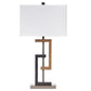 Lattice Base Hardback Table Lamp Set of 2 Brown & Silver By Casagear Home BM230946