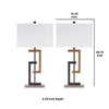 Lattice Base Hardback Table Lamp Set of 2 Brown & Silver By Casagear Home BM230946