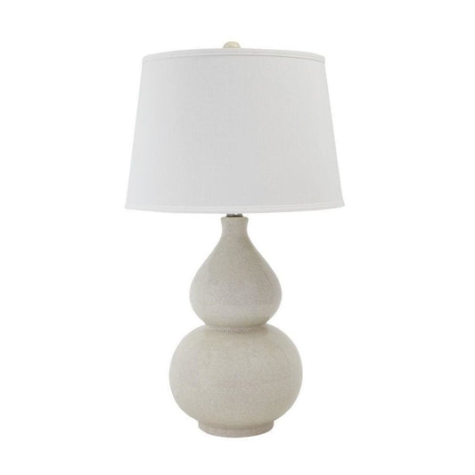 Nora Table Lamp | Double Gourd Ceramic Base | Hardback Shade | Cream