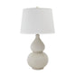 Hardback Shade Table Lamp with Double Gourd Base, Cream By Casagear Home