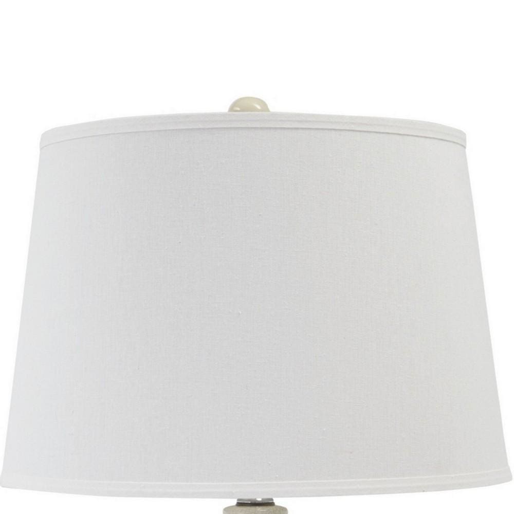 Hardback Shade Table Lamp with Double Gourd Base Cream By Casagear Home BM230952