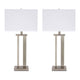 Nova Table Lamp Set | Metal Frame | Hardback Shade | White & Silver
