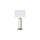 Metal Frame Hardback Table Lamp Set of 2 White & Silver By Casagear Home BM230954