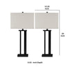 Metal Frame Hardback Table Lamp Set of 2 Off White & Bronze By Casagear Home BM230955