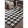 90 x 63" Checkerboard Pattern Polypropylene Rug,Cream & Black By Casagear Home