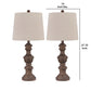 Tapered Fabric Shade Table Lamp Set of 2 Gray & Brown By Casagear Home BM230966