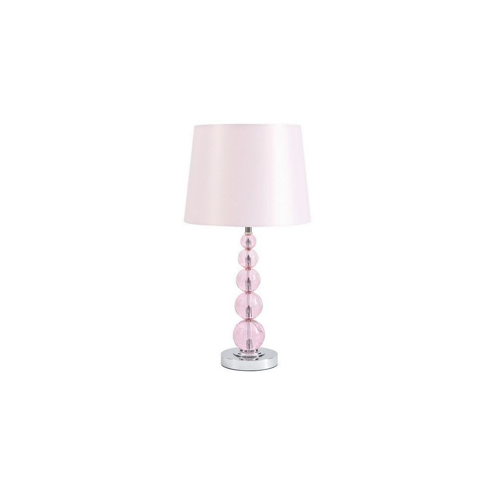 Hardback Shade Table Lamp with Crystal Accents, Pink By Casagear Home