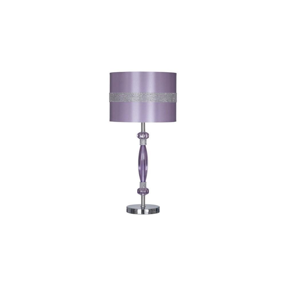 Acrylic & Metal Base Table Lamp with Fabric Shade, Purple By Casagear Home