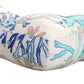 Rome Beach Print Fabric Thick Chair Pad with Tufted Details White and Blue By Casagear Home BM230992