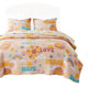 Berlin 3 Piece Rainbows and Clouds Print Queen Quilt Set, Beige By Casagear Home