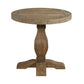 26" Round End Table with Pedestal Base, Brown by Casagear Home