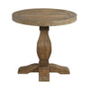 26" Round End Table with Pedestal Base, Brown by Casagear Home