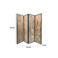 84 4 Panel Metal Frame Room Divider Black and Brown By Casagear Home BM231307