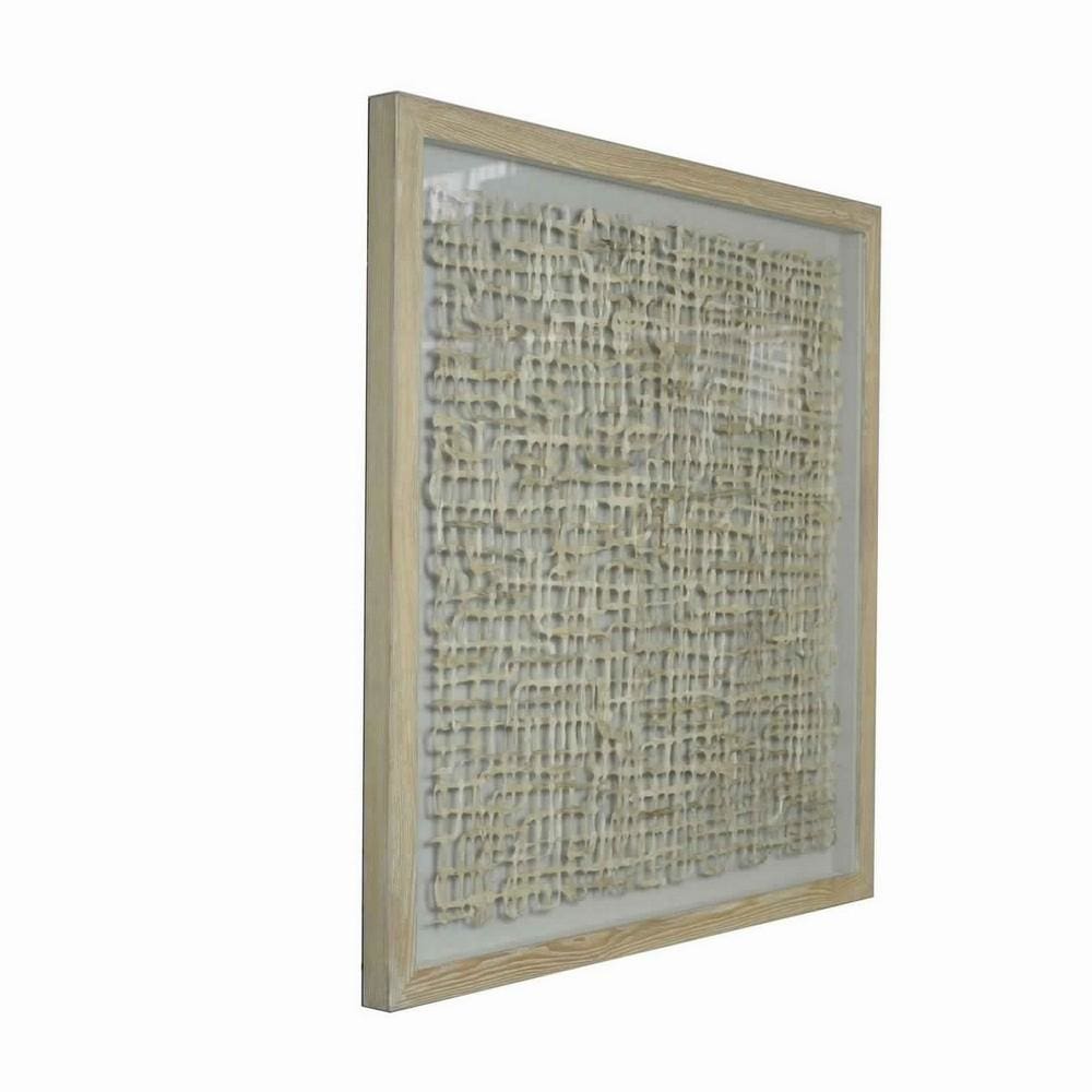 47 x47 Shadow Box Wall Decor with Intertwined Pattern, Brown By Casagear Home