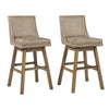 43" Leatherette Padded Swivel Barstool, Set of 2, Beige By Casagear Home