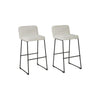40" Channel Stitched Low Fabric Barstool, Set of 2, Gray By Casagear Home
