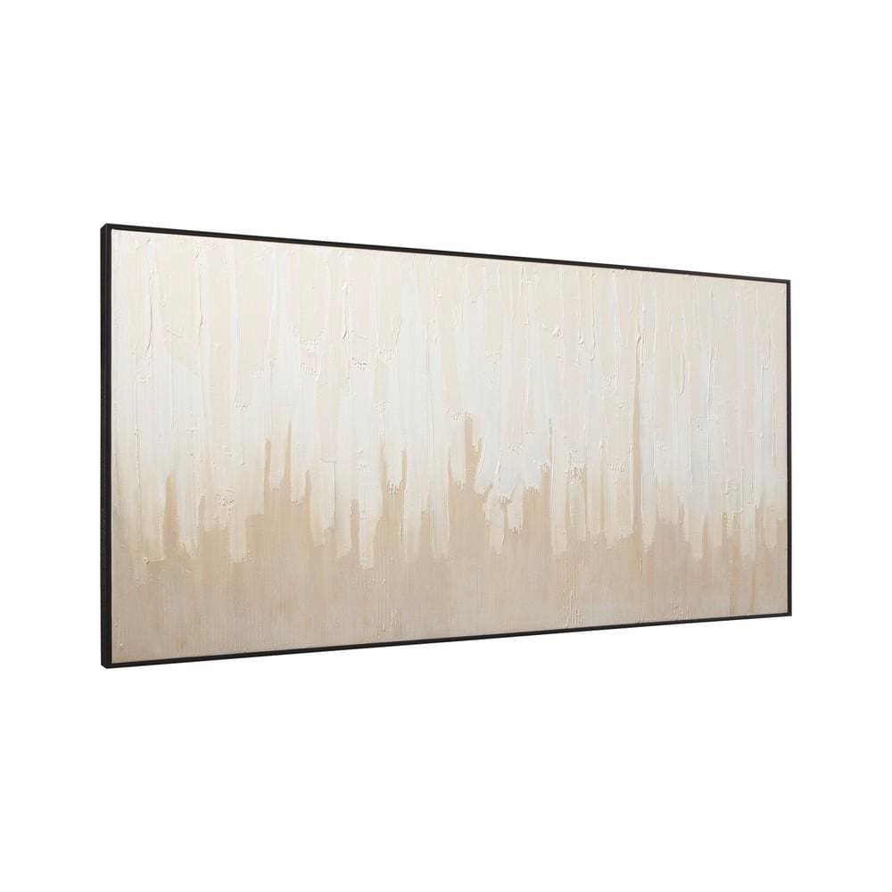 59.06 Abstract Design Canvas Wall Art,Beige and Off White By Casagear Home BM231394