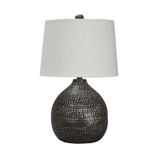 15'' Metal Table Lamp with Pot Bellied Base, Black By Casagear Home