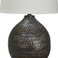 15’’ Metal Table Lamp with Pot Bellied Base Black By Casagear Home BM231413