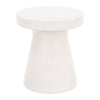 Round Top Concrete Accent Table with Flared Pedestal Base, Off White By Casagear Home