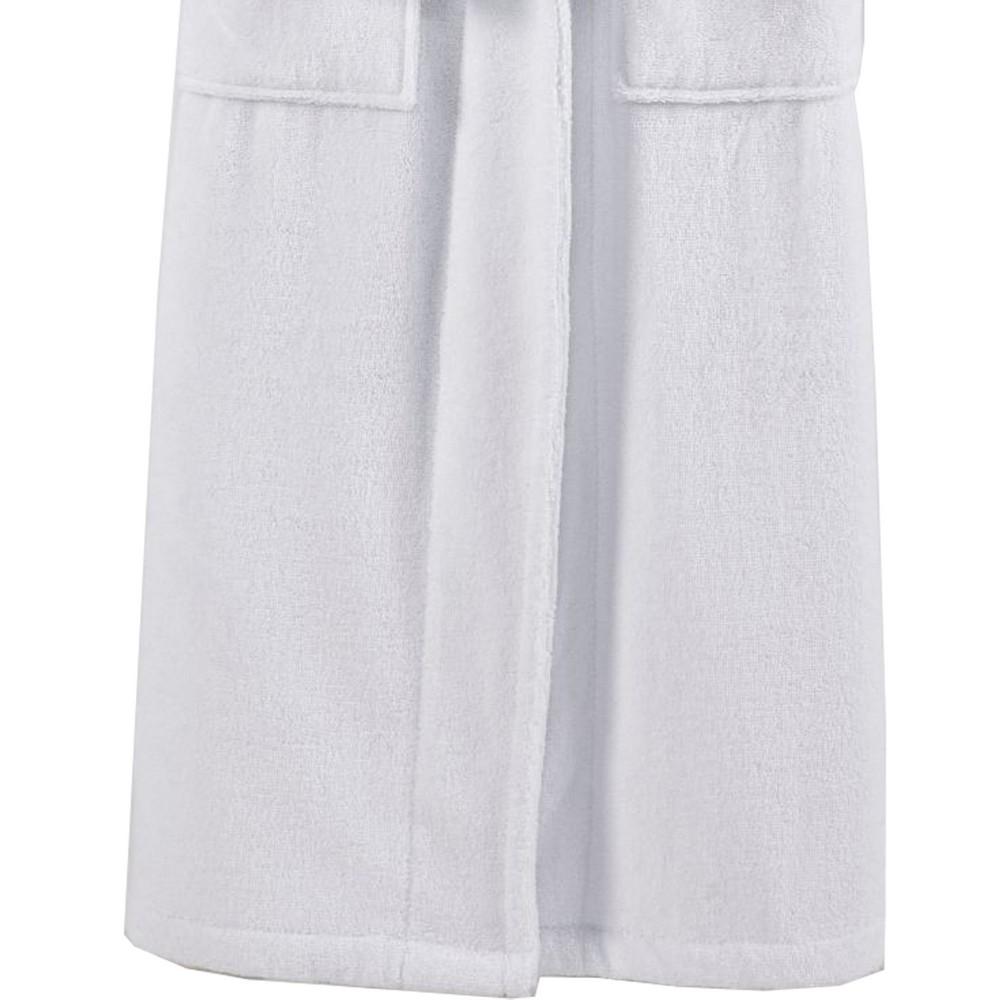 Marseille Fabric Bathrobe with Shawl Collar Small White By Casagear Home BM231544