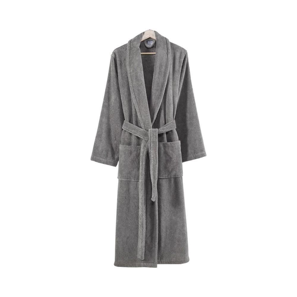 Marseille Bathrobe | Large | Fabric | Shawl Collar | Dark Gray