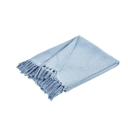 Lyon Throw Set | 2 Piece | Waffle Weave | Blue Fabric