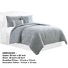 Ohio 5 Piece Queen Comforter Set with Scrolled Motifs Gray and White by Casagear Home BM231608