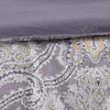 Chania 8 Piece King Bed Set with Paisley Print Purple and White By Casagear Home BM231763