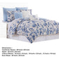 Corfu Floral Print 8 Piece Queen Comforter Set The Urban Port White and Blue By Casagear Home BM231786