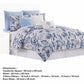 Corfu Floral Print 8 Piece Queen Comforter Set White and Blue By Casagear Home BM231786