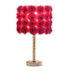 Bloom Roses Drum Shade Table Lamp with Twisted Acrylic Base Red By Casagear Home BM231812