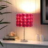 Bloom Roses Table Lamp | Drum Shade | Twisted Acrylic Base | Red