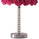 Bloom Roses Drum Shade Table Lamp with Twisted Acrylic Base Red By Casagear Home BM231812