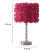 Bloom Roses Drum Shade Table Lamp with Twisted Acrylic Base Red By Casagear Home BM231812