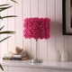 Bloom Roses Table Lamp | Drum Shade | Twisted Acrylic Base | Red