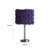 Bloom Roses Drum Shade Table Lamp with Twisted Acrylic Base Purple By Casagear Home BM231815
