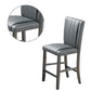 Pleated Design Counter Height Chair with Shimmery Details Set of 2 Gray By Casagear Home BM231838