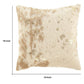 Faux Fur Pillow with Zipper Closure Set of 4 Cream and Gold By Casagear Home BM231906
