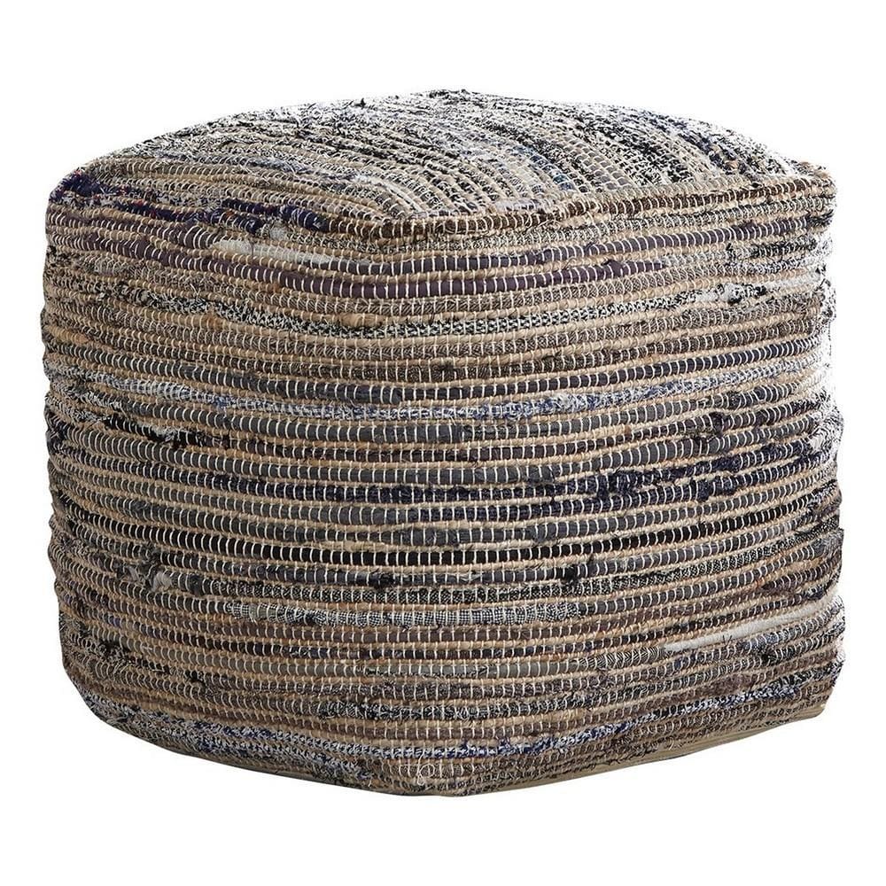 Zara Pouf | Square Handwoven | Zipper Closure | Multicolor