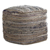 Handwoven Square Shaped Pouf with Zipper, Multicolor By Casagear Home