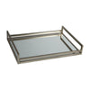Kai Tray | Rectangular Metal Frame | Mirrored Top | Silver
