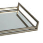 Rectangular Metal Frame Tray with Mirrored Top Silver By Casagear Home BM231913