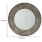 30.25 Inches Round Metal Encased Accent Mirror Distressed Gray By Casagear Home BM231933