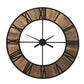 39 Inches Wood and Metal Wall Clock Brown and Black By Casagear Home BM231936