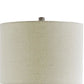Textured Ceramic Frame Table Lamp with Fabric Shade Gray and Off White By Casagear Home BM231942