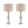 Nova Table Lamp Set | Drum Shade | Pedestal Base | Beige & Off White