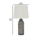 Fabric Shade Table Lamp with Textured Base Set of 2 White and Black By Casagear Home BM231949