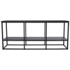 65 Inches Wood and Metal TV Stand with Open Shelf Black By Casagear Home BM231969